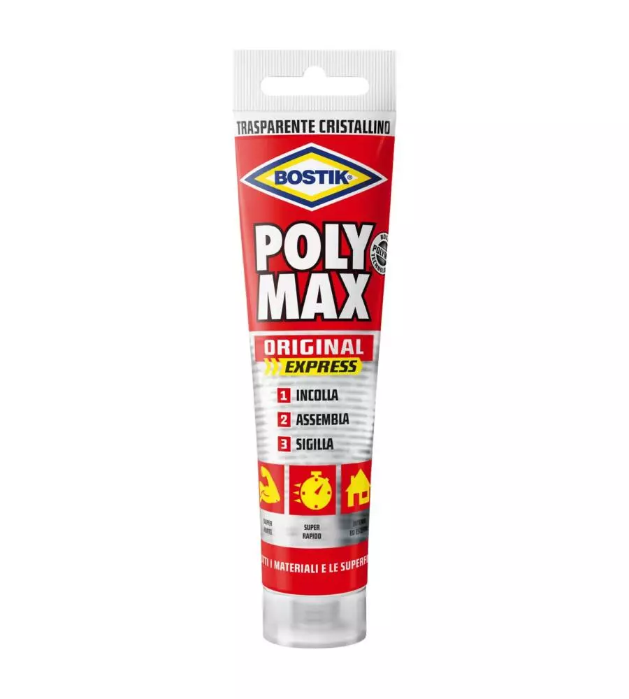 Adesivo sigillante trasparente bostik "poly max cristal",  115 gr